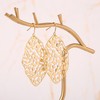 Gold Leaf Earrings for Women, Hollow Leaf Drop Geometric Dangle