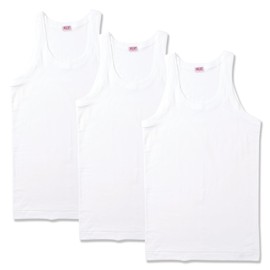 B Bui Di Men's Street Wear, Gold, 100% Cotton, White Tank Top, Set of 3, white