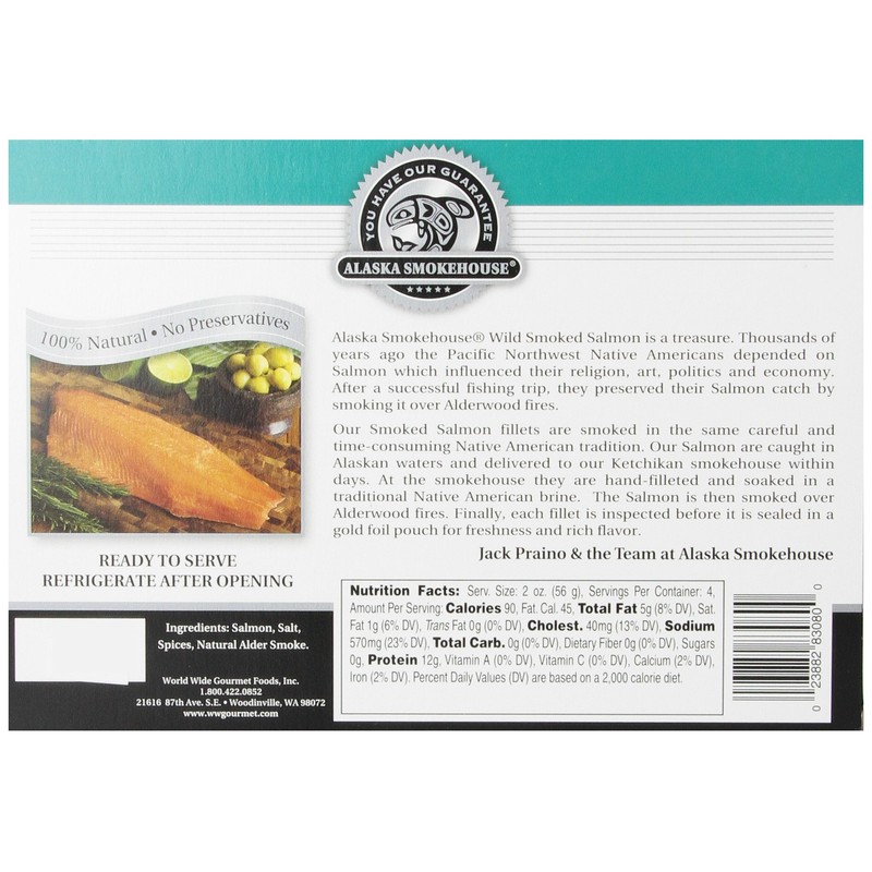 Alaska Smokehouse Jumbo Smoked Salmon (8 Oz), 3Count Variety Pack