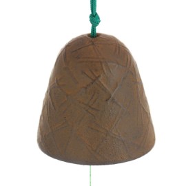 Kotobuki Japanese Furin Wind Chime Nambu Bell Iron Rust Brown Pine Needle Made in Japan