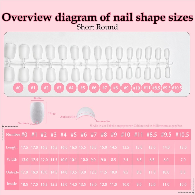 Sun&Beam Nails Artificial Nail Tips, Full Cover Clear Acrylic for