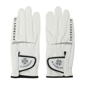 St Andrews 042-5985252 030_White x Black S (19-20cm) Women's Gloves (Synthetic Leather Fabric, Both Hands) / Golf