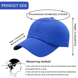 DURINM Trucker Cap for Mens Breathable Mesh Baseball Cap Quick Dry Ultralight Outdoor Sports Adjustable Plain Trucker Mesh Back Casual Summer Sun Hat for Unisex Lightweight Royal Blue