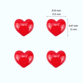 FAZHBARY 120 PCS Red Heart Resin Flatback Plastic Mini Resin Heart Bulk Heart Shape Charms Resin Embellishments for Crafts Accessories