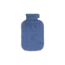 Fashy Hot Water Bottle with Turtleneck Knitted Cover Blue 2 L