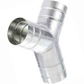 Y Shape 3"x3"x3" Duct Splitter, 3 Way Duct Hose Connector, 90° Degree Dust Fitting Adapter, Galvanized Steel Branch for Exhaust Fan, Dryer Vent Hose, Industrial HVAC Ventilation