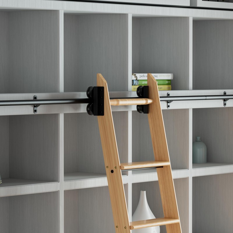 KINMADE Rolling Library Ladder Hardware Kit, Multi-use for Loft Stairs/Bookshelf,