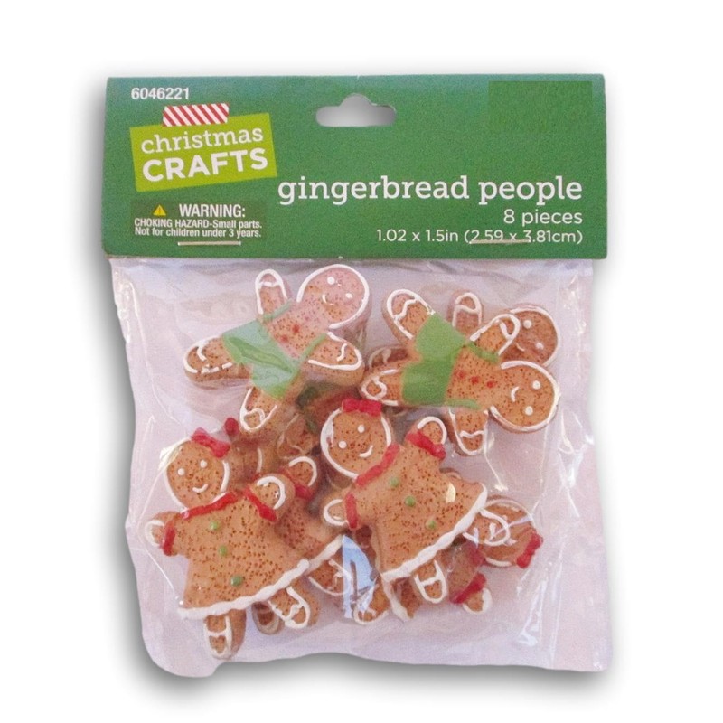 Miniature Gingerbread Figurines for Christmas Decor - 8 Pieces