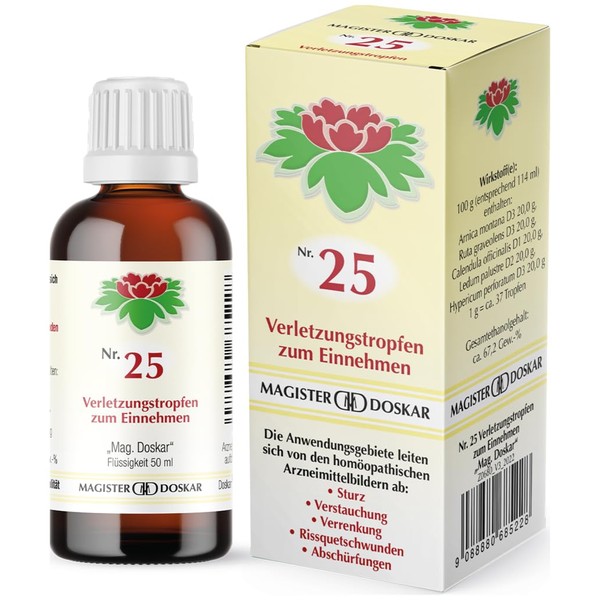 MAGISTER DOSKAR Tropfen Nr. 25 - Homöopathische Verletzungstropfentropfen, 50 ml