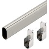 Closet Rods Polished Chrome 48 Inch Oval Wardrobe Closet Rod With End Supports And Screws