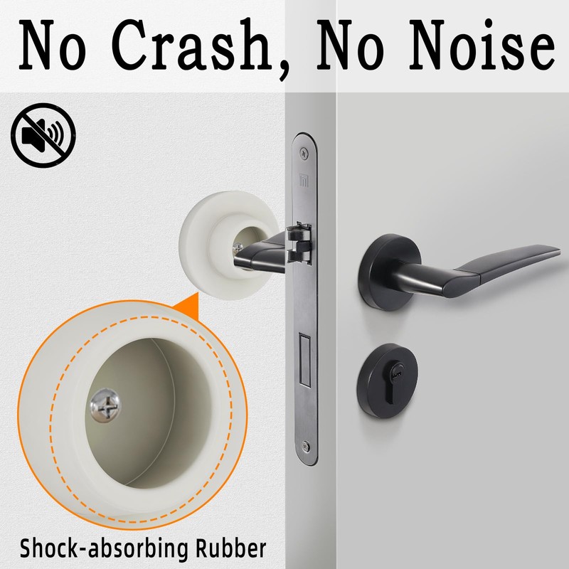Door Stops for Wall Protector, Door Knob Wall Shield, Black
