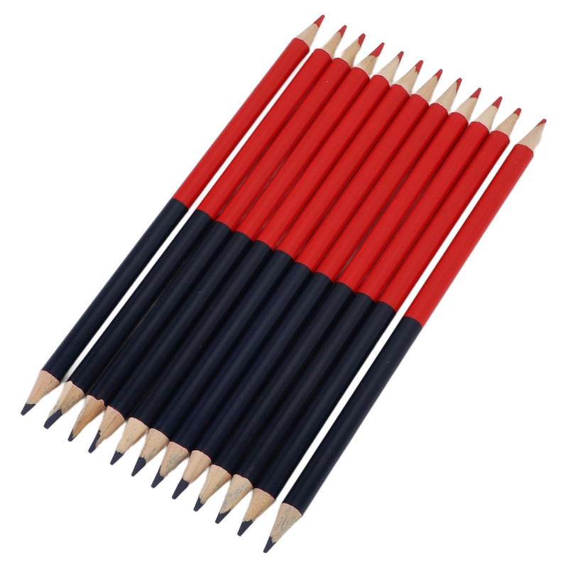 TRISAR Double-ended Pencil, Ergonomic Design 12 Pre-sharpened Pencils Erasable (Red