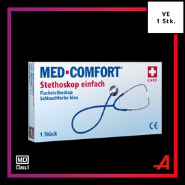 Flachkopf Stethoskop, Med-Comfort, blau, 1 Stück - Hochwertiges Stethoskop für Ärzte und Krankenschwestern