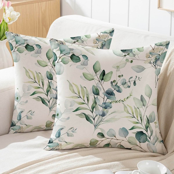 Jayusaror Spring Cushion Cover, 45 x 45 cm, Green Eucalyptus