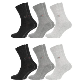 OCERA 6 Pairs of Wellness Health Socks with Terry Cloth Sole for Men and Women, Seamless Lace, Vein-friendly Comfort Waistband: Maximum Wellbeing for Your Feet, 6 pairs of grey (crew socks), 39 - 42