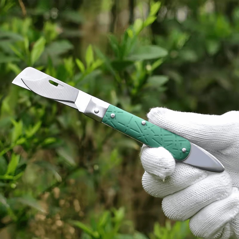 Grafting Knife, COMKIT Professional Foldable Double Blades Graft Knife, Fruit
