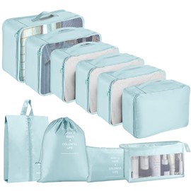 Koffer Organizer Set, 10 Stück Packing Cubes for Suitcase Travel Accessories Kofferorganizer Set Kleidertaschen Packwürfel Kosmetik Travel Organizer Packtaschen für Koffer