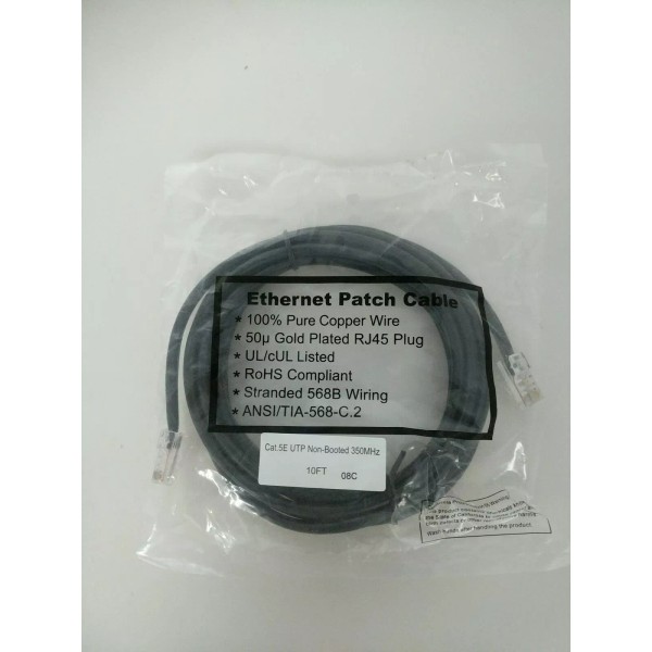 Unbranded CAT 5E 10 FT Black UTP Non-Booted 350MHz RJ45