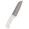 Crestware 7-Inch Santoku Granton Knife, High Carbon German Steel with White Handle, 12-Pack