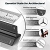 Architectural Scale Ruler 12 Inch: 2-Pack 12" Aluminum Triangle Ruler