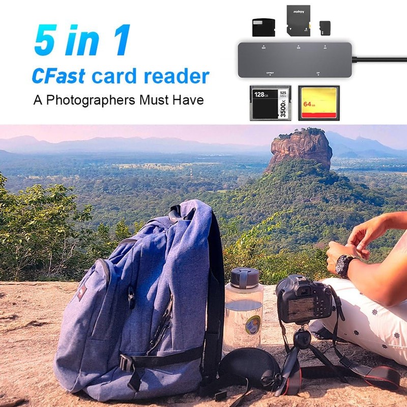 Dpaaoyer 5 in 1 Multi Memory Card Reader OTG Adapter