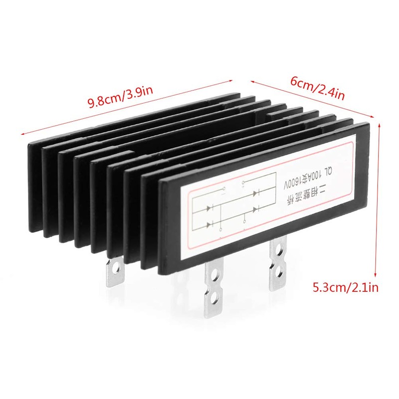 MUNEFE 100A Bridge Rectifier, 2 Phase Diode Bridge Rectifier, High