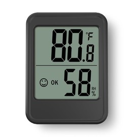 TEMNIO Digital Hygrometer Indoor Thermometer Hygrometer Room Thermometer and Humidity Gauge with Temperature Monitor for Home, Baby Room, Office, Greenhouse, Wall Mount, Black