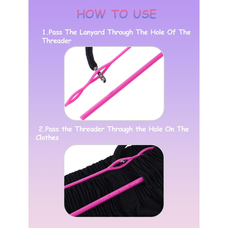 Drawstring Threader Set,9Pcs Drawstring Threader Tool Flexible Drawstring Threaders,Stainless Steel