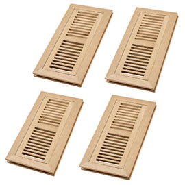 4 Pcs Pack Hardwood White Oak Floor Register, Flush Mount Vent, 4x12 Inch, No Damper, Unfinished