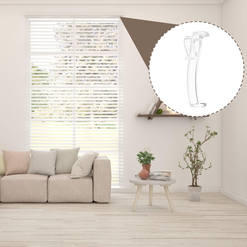 sourcing map 12pcs Valance Clips, 2.5in Clear Plastic Valance Hidden