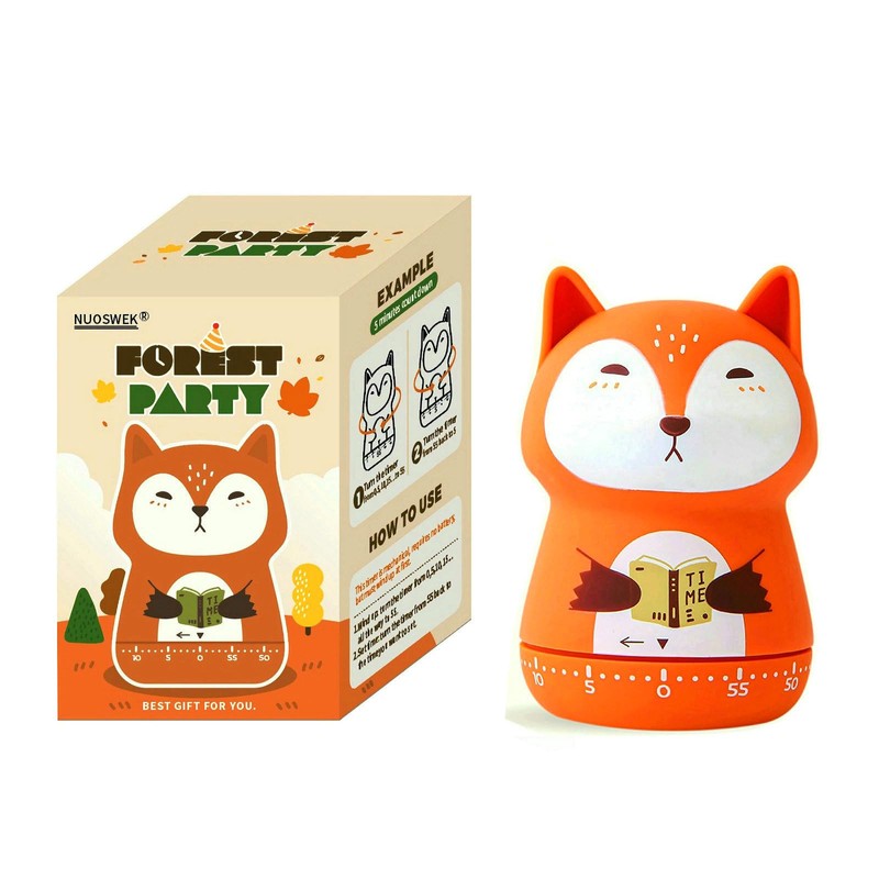 NUOSWEK Mechanical Kitchen Timer, Cute Animal Wind Up 60 Minutes