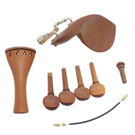 Chienti - SET 4/4 Violin Chin Rest Chinrest Jujube Wood with Tuning Peg Tailpiece Tailgut Endpin Violin Accessory Kit