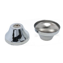 Meuey Lyot 4PCS Silver Stainless Steel Pipe Cover Toilet Flange Covers Tapered Trim Cover Plates for 1/2 "Copper Pipe for Water Supply Equipment Such as Kitchen Faucets Sinks Drains (Silver)