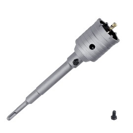 GUICGOC 60mm (2-3/8 inch) Concrete Hole Saw with 220mm SDS Plus Connecting Rod, Tungsten Carbide Teeth (7.7mm x 4mm) Cement Hole Saw for Concrete Cement Brick Wall Stone (60mm (2-3/8 inch)