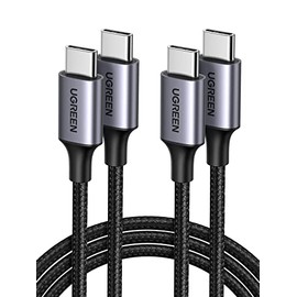 UGREEN Cable USB C a USB C de 6 pies, 60 W, paquete de 2 cables USB C de nailon trenzado tipo C para iPhone 17/16, Galaxy S25/S24/S23, Pixel 10/9, Mac