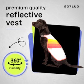 GOFLUO Luna Reflective Dog Coat - Rainbow Design - Size L – High-Visibility Vest for Dogs – Ideal for Night Walking, Outdoors Adventures