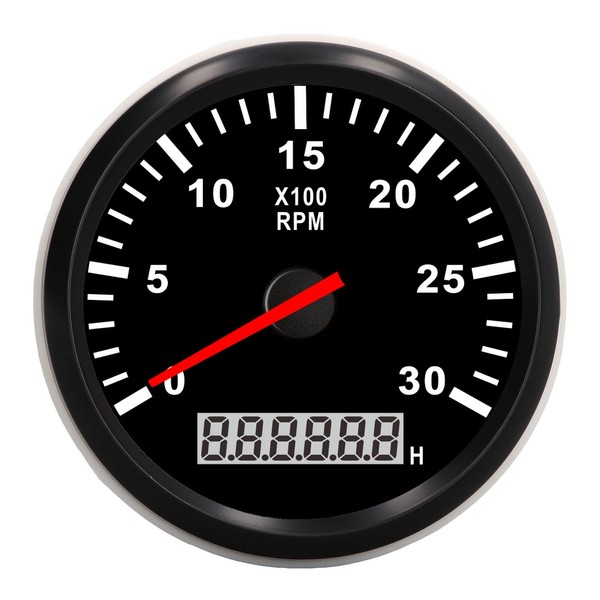 Tachometer, 85 mm/3.35 Inch Tachometer, 3000 rpm, IP67 Waterproof Tachometer