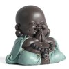 JUJOYBD Small Laughing Buddha, Cute Monk Statue, Ceramic Ornaments Figure,