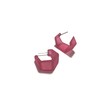 Cranberry Frosted Hexagon Geo Hoop Earrings, 1", Plastic lucite, surgical
