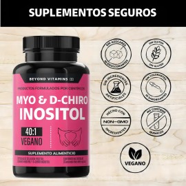 Inositol Capsulas 401  Myo Y D-chiro Inositol 100 Puro Premium En Cápsulas Beyond Vitamins  Sin Sabor  Myo Inositol - Myo Y D-chiro Inositol Vegano...