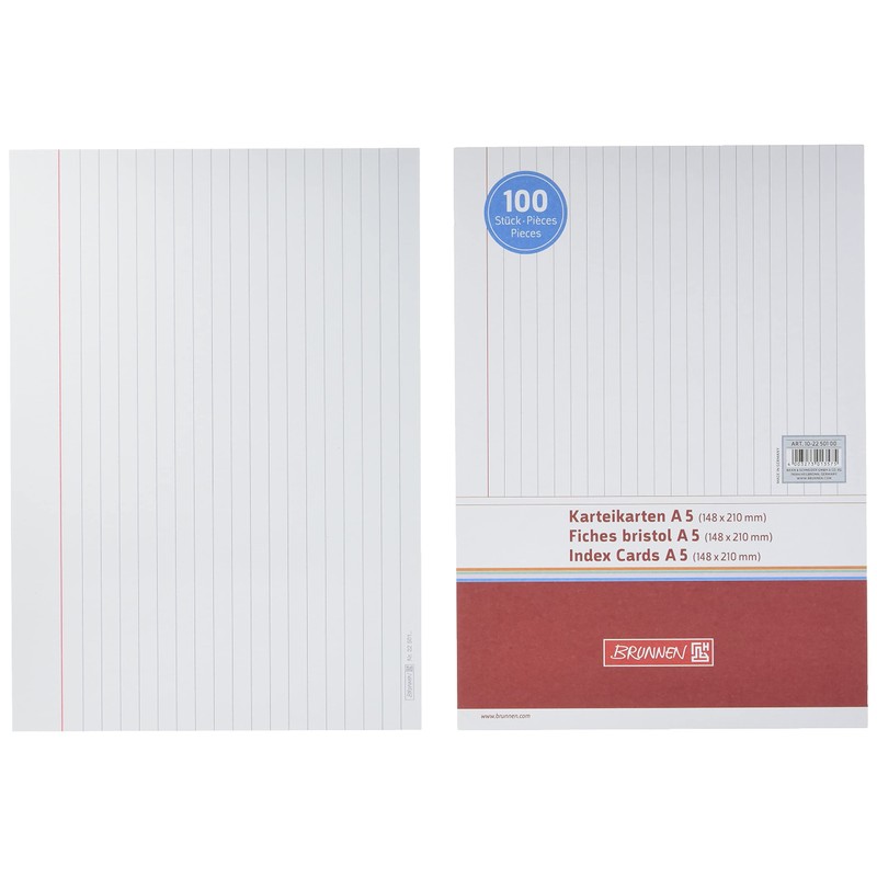 Brunnen Index Card, White A5