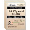 2mm A4 Approx Birch Ply Sheets 210mm x 300mm (Pack