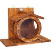 MIXUMON Wood Squirrel Feeder, Squirrel Feeders for Outside Winter, Wooden