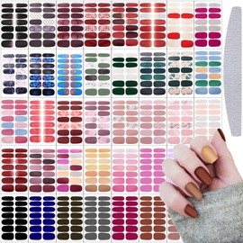 Maitys 560 Piezas 40 Hojas De Envoltura Completa Pegatinas De Uñas Tiras De Esmalte De Uñas Calcomanías Autoadhesivas De Gel De Uñas Calcomanías Artís