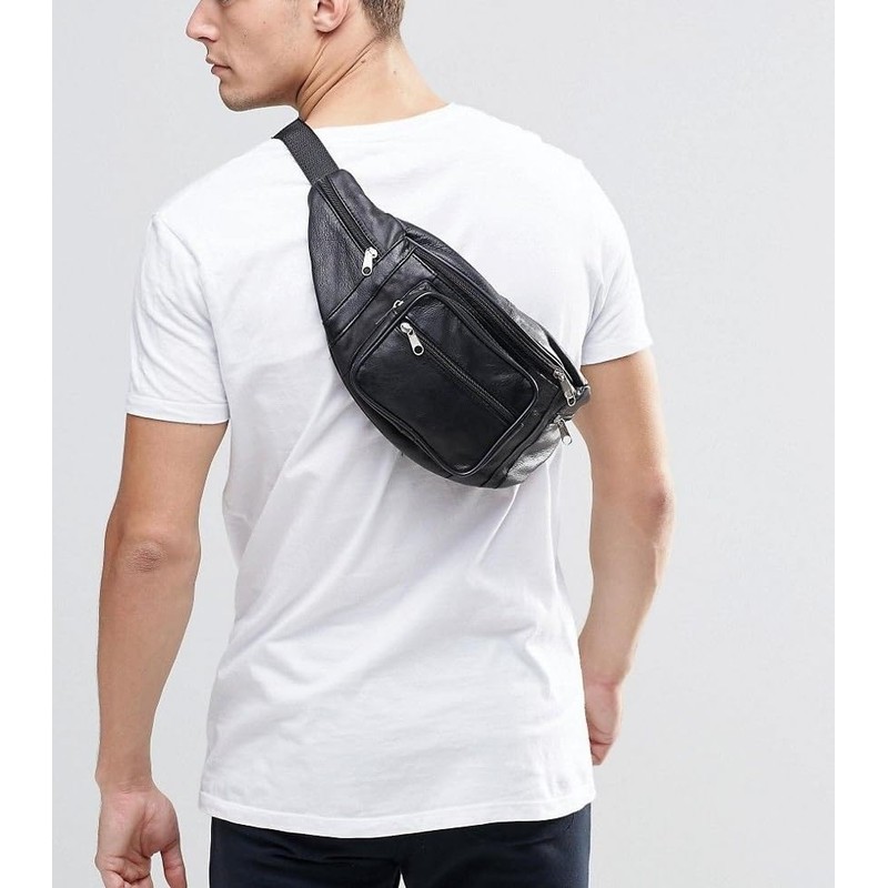 ODS:UK® Real Leather Bum Waist Bag Travel Holiday Money Belt