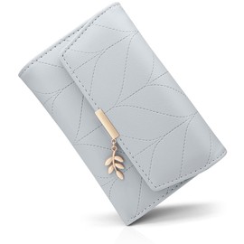 REETEE Women's Purse Made of Soft Vegan Leather Small Purse Women's with Many Compartments, Mini Wallet Women's with Coin Compartment and Card Slots Women Purse, L-blue, Elegant