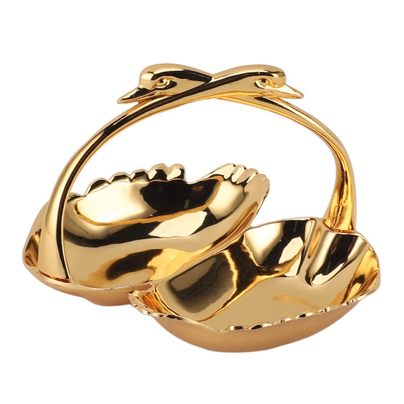 Double Fruit Plate Zinc Alloy Dual Fruit Tray Decorative Fruit