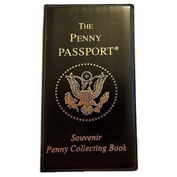Penny Passport Souvenir Penny Collecting Book for Coins Fits 36 Pressed Pennies and 8 Pressed Quarters or Nickels
