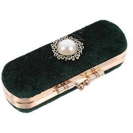 Cabilock - Estuche para lápiz labial vintage con bolsillo de espejo, organizador para bálsamo labial, brillo labial, rodillo de aceite esencial, estuc