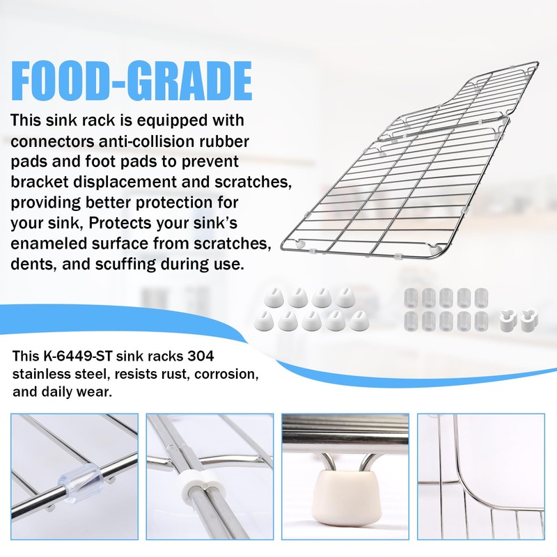 K-6449-ST Kitchen Sink Rack, 26.18'' x 14.76'' for Kohler Whitehaven